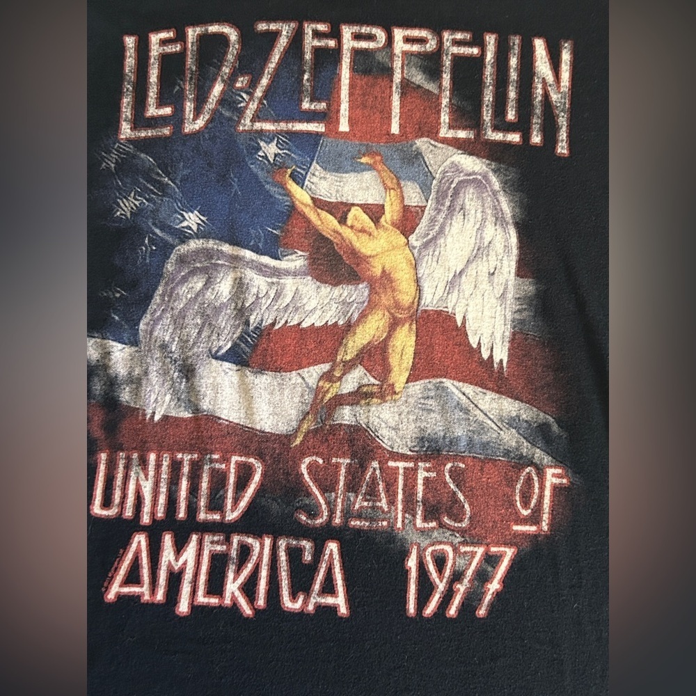 Vintage Led Zeppelin United States of America 1977 Black T-Shirt Fine Jersey L‌ - Picture 3 of 10